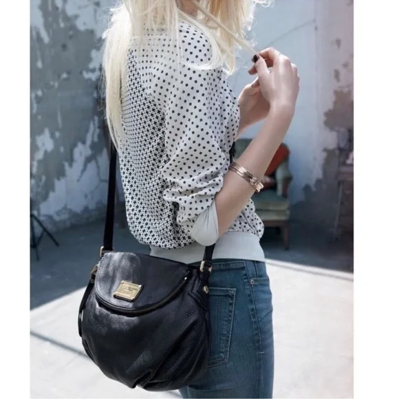 Marc by Marc Jacobs Classic Q Natasha Crossbody Bag Purse Black Silver Hardware